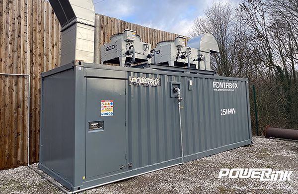 Containerised natural gas generator on site