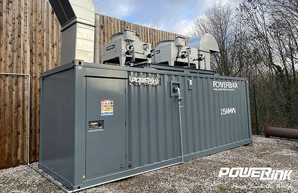 Containerised natural gas generator on site