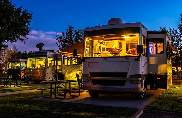 Mobile home with electricity supply